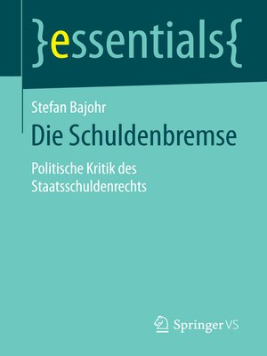 cover image of Die Schuldenbremse